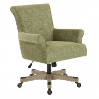 OSP Home Furnishings MEGSA-MC2 Megan Office Chair in Olive Fabric with Grey Wash Wood